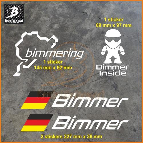 Kit 4 sticker BMW BIMMER STIG BIMMERRING BMW