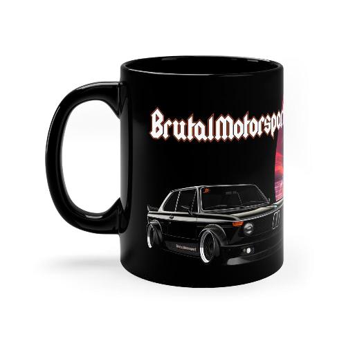 BMW 2002 tii black wide body tasse à café mug BRUTAL MOTORSPORT